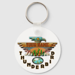 Turquoise Thunderbird Keychain
