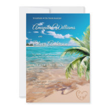 Turquoise Tides Tropical Palm Tree Beach Wedding