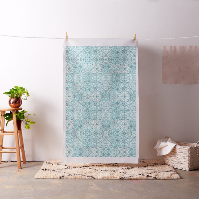 Turquoise tiles fabric (In Situ)
