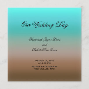 Turquoise to Brown Tropical Wedding Program