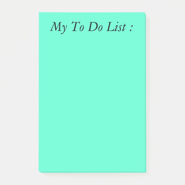Turquoise To Do List Post-it Notes (Front)