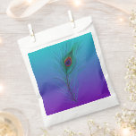 Turquoise to Purple Peacock Feather Favour Bag<br><div class="desc">Turquoise to Purple Peacock Feather Favour bags for a wedding or birthday party.</div>