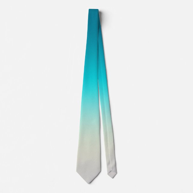 Turquoise to White Gradient Necktie (Front)