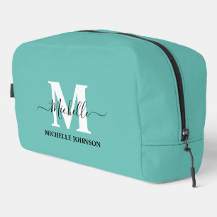 Turquoise Toiletry Bag with Monogram