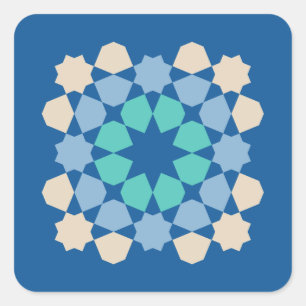Turquoise Tranquility Tile Square Sticker