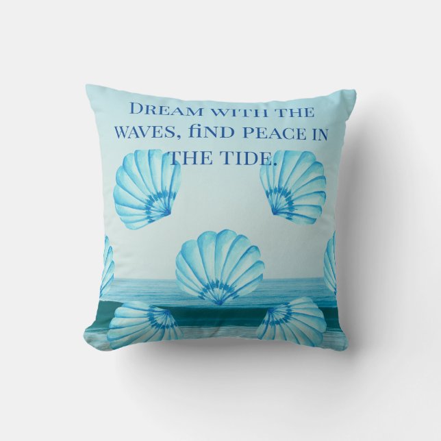 Turquoise Tranquillity: Coastal Dreams Throw Pillow (Front)