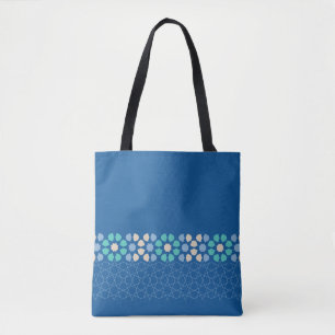 Turquoise Tranquillity Rhythm Tote Bag