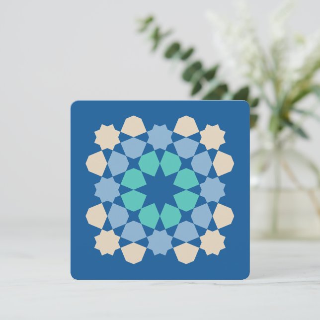 Turquoise Tranquillity Tile (customizable) Card (Standing Front)