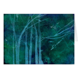 Turquoise Trees -   Blank Card -