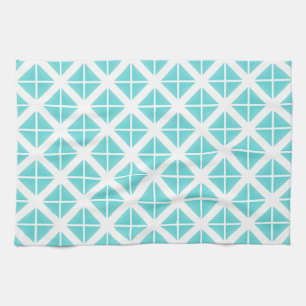 Turquoise Trendy Triangle Pattern Kitchen Towel