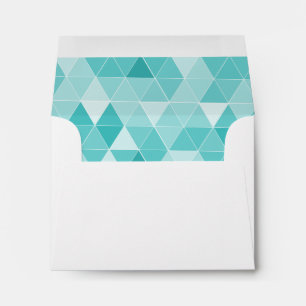 Turquoise triangle pattern liner wedding envelope