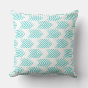Turquoise Tribal Arrow Pattern Throw Pillow