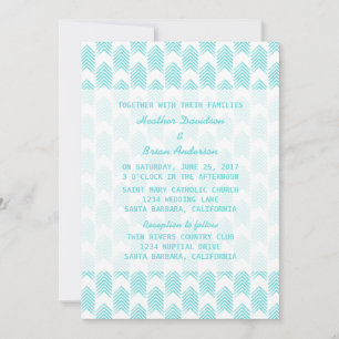 Turquoise Tribal Arrows Wedding Invite