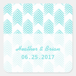 Turquoise Tribal Arrows Wedding Stickers