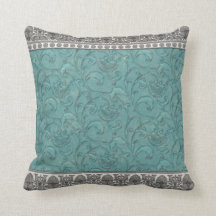 Turquoise Trimmed in Grey by JoMazArt