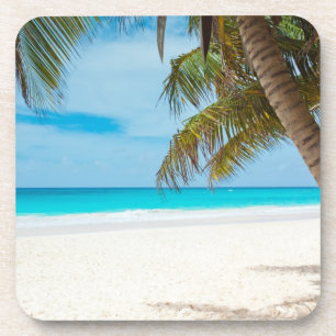 Turquoise Tropical Beach Coaster