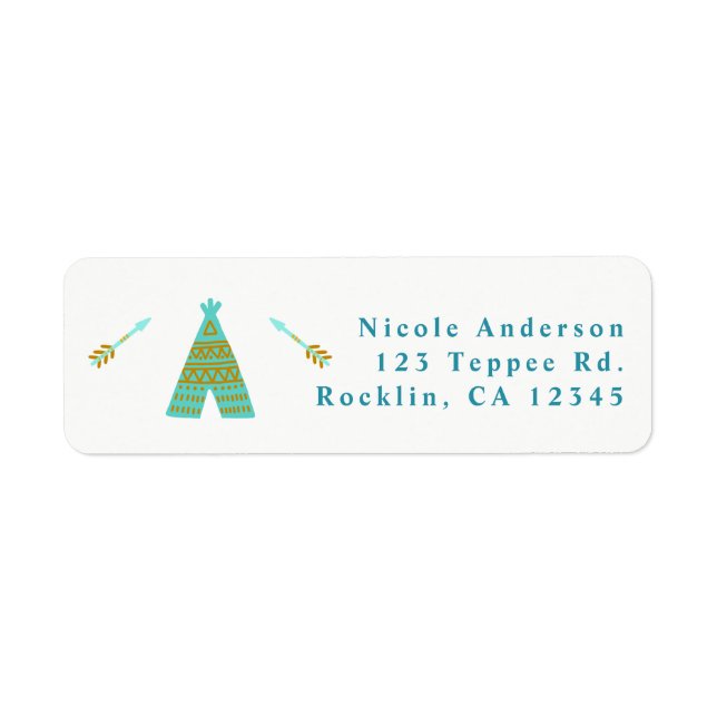Turquoise Turquoise Gold Tepee fête d'anniversaire (Devant)
