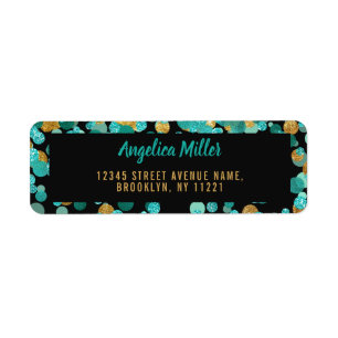 Turquoise turquoise moderne de noir de confettis
