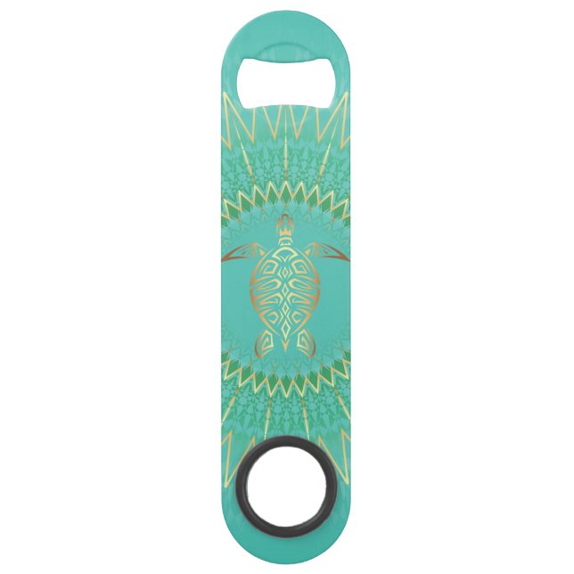 Turquoise Turtle Tribal Animal Mandala (Devant)