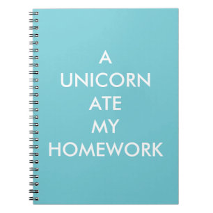 Turquoise UN UNICORN MANGE MON Carnet DE TRAVAIL M
