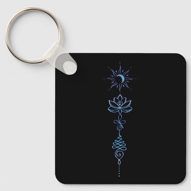 Turquoise Unalome Group Keychain (Front)