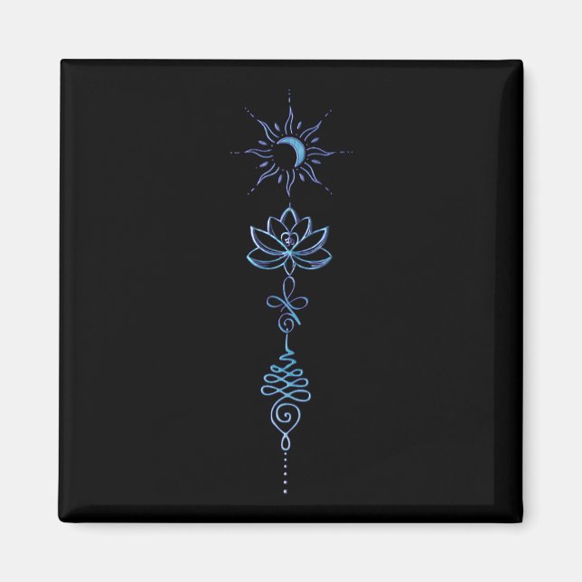 Turquoise Unalome Group Magnet (Front)
