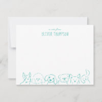 Turquoise Une Note De La Carte De Croquis Animale 