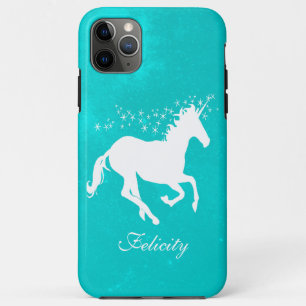 Turquoise Unicorn Personalized iPhone 11 Pro Max Case