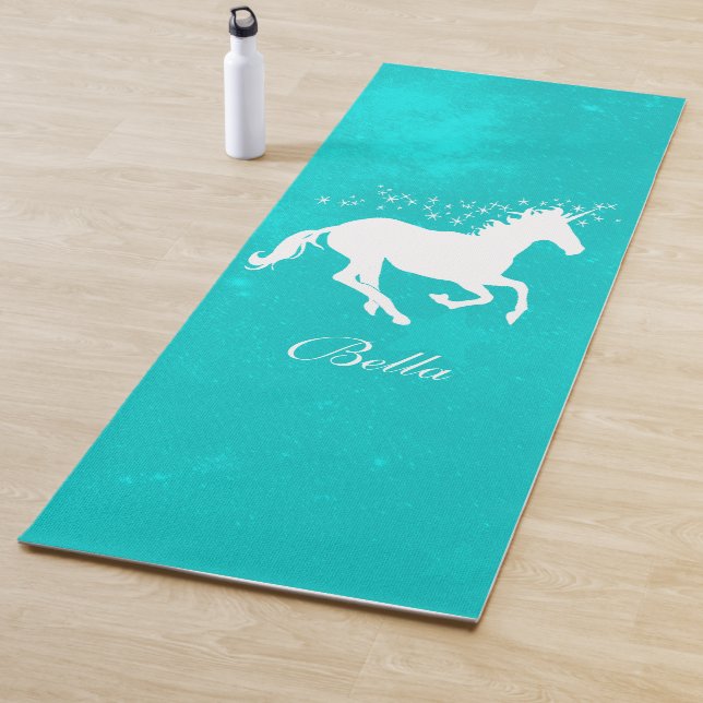 Turquoise Unicorn Personalized Yoga Mat (In Situ)