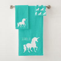 Turquoise Unicorn Silhouette Personalized Kids
