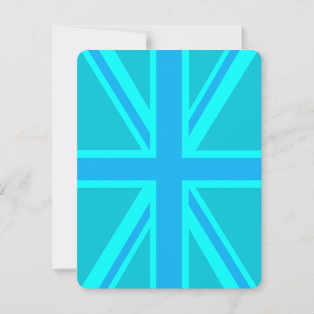 Turquoise Union Jack British Flag Design (Front)