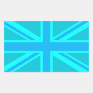 Turquoise Union Jack British Flag Design Sticker
