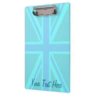 Turquoise Union Jack Flag Customise it Clipboard