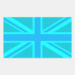 Turquoise Union Jack Flag Decor Sticker