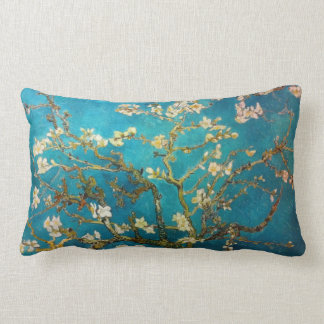 Turquoise Van Gogh Blossoming Almond Tree Lumbar Pillow
