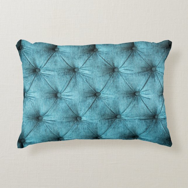 Turquoise Velvet Sofa Close Up Accent Pillow (Front)