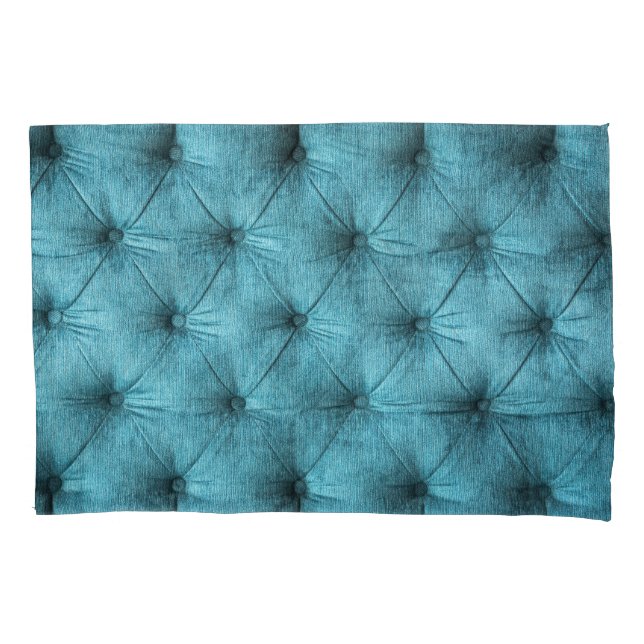 Turquoise Velvet Sofa Close Up Pillowcase (Front)