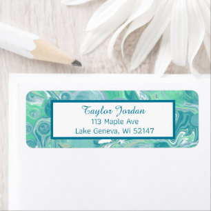 Turquoise Vert Bleu Marbre Fluide Art Personnalisé