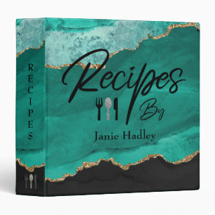 Turquoise Vert Or Agate Recette 3 Anneau Classeur