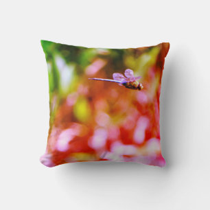 turquoise vert rose jaune dragonfly, coussin Rainb