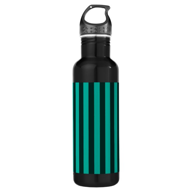 Turquoise Vertical Stripes Customize This! 710 Ml Water Bottle (Front)