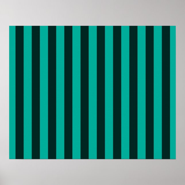 Turquoise Vertical Stripes Customize This! Poster (Front)