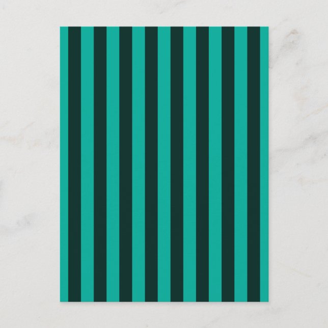 Turquoise Vertical Stripes Decor Postcard (Front)