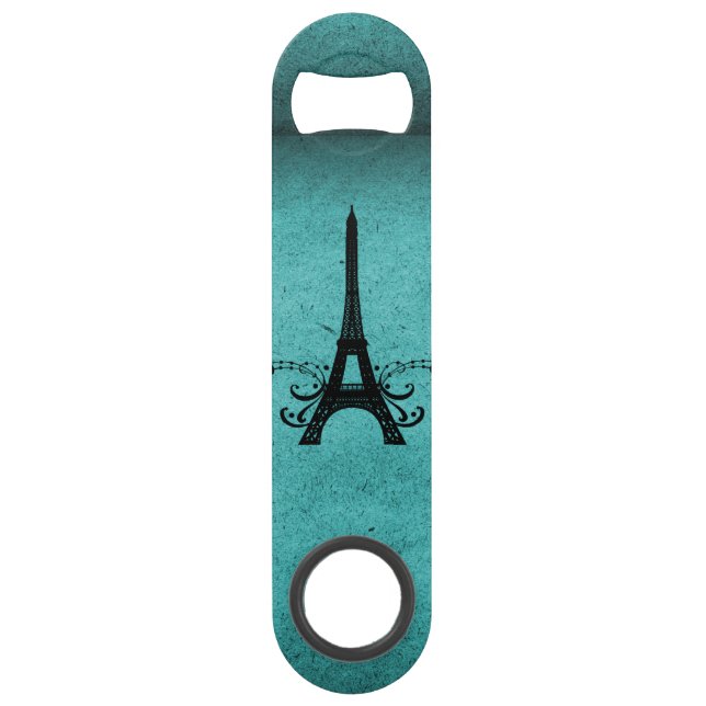 Turquoise Vintage Français Flourdissant Bottle Ope (Devant)