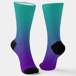 Turquoise Violet Purple Gradient Socks
