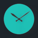 Turquoise Wall Clock<br><div class="desc">Turquoise solid color Wall Clock by Gerson Ramos.</div>