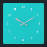 Turquoise Wall Clock with Custom Colors and Font<br><div class="desc">Customizable Beautiful Colors Clocks - Choose / add your favorite background and number colors !  
Choose Your Unique Number Fonts !
Add your text / name / date / logo / image ...  or else :)
Enjoy - Be Happy - Be Healthy !</div>