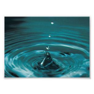 Turquoise Water Drop Photo Print