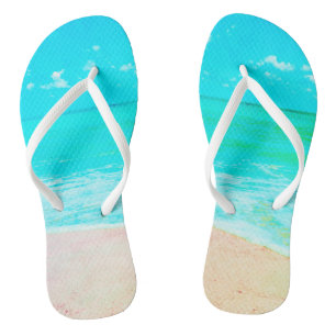 Turquoise Water Tropical Sand Beach Flip Flops