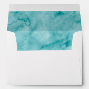 Turquoise Watercolor Bali Boho Wedding Envelopes